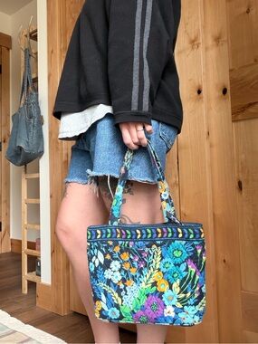 Vera Bradley Floral Quilted Tote - Blue Multi